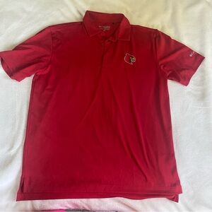 Louisville Cardinals Mens Adidas Red Polo Shirt Sz L